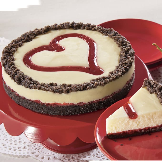 Cherry Heart Cheesecake, , large